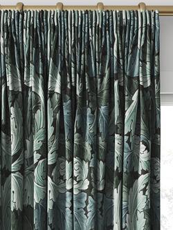 William Morris At Home Acanthus Velvet Made to Measure Curtains or Roman Blind, Indigo - view 2, Indigo