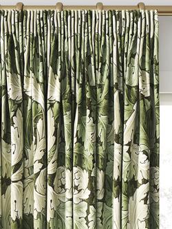 William Morris At Home Acanthus Velvet Made to Measure Curtains or Roman Blind, Nettle - view 2, Nettle