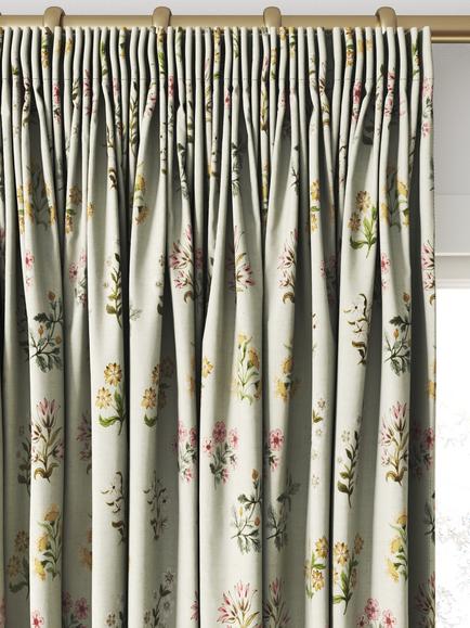Clarke & Clarke Leiden Made to Measure Curtains or Roman Blind, Blush/Sage - view 2, Blush/Sage