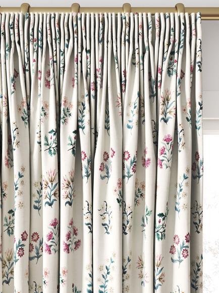 Clarke & Clarke Leiden Made to Measure Curtains or Roman Blind, Teal/Berry - view 2, Teal/Berry