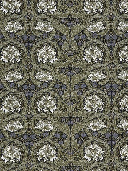 William Morris At Home African Marigold Velvet Made to Measure Curtains or Roman Blind, Walnut, Walnut