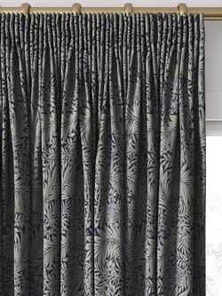 William Morris At Home Larkspur Woven Made to Measure Curtains or Roman Blind, Indigo - view 2, Indigo