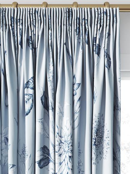 Clarke & Clarke Roseraie Made to Measure Curtains & Roman Blind, Denim - view 2, Denim