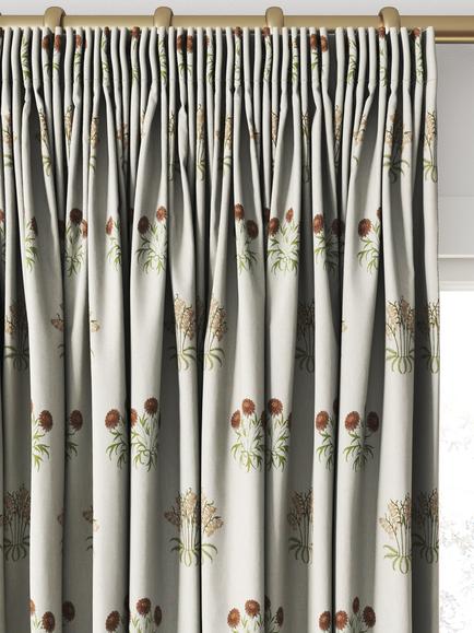 William Morris At Home Lily Flower Embroidered Made to Measure Curtains or Roman Blind, Madder - view 2, Madder