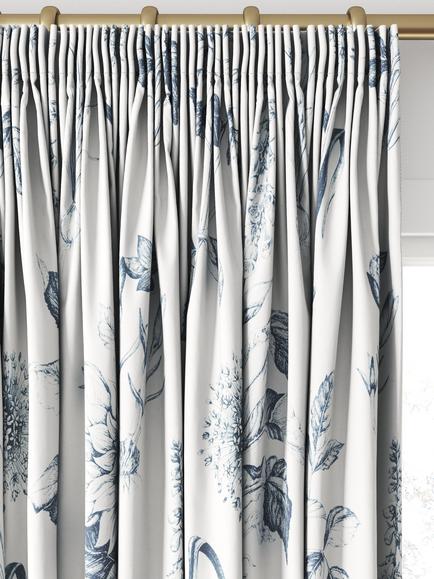 Clarke & Clarke Roseraie Made to Measure Curtains & Roman Blind, Midnight - view 2, Midnight