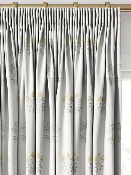 William Morris At Home Lily Flower Embroidered Made to Measure Curtains or Roman Blind, Ochre - view 2, Ochre