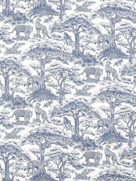Clarke & Clarke Kisumu Made to Measure Curtains or Roman Blind, Midnight, Midnight