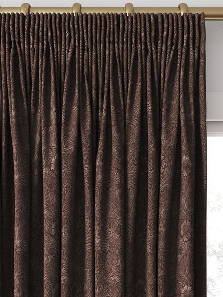 William Morris At Home Marigold Velvet Made to Measure Curtains or Roman Blind, Berry - view 2, Berry