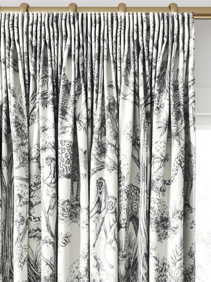 Clarke & Clarke Kisumu Made to Measure Curtains or Roman Blind, Noir - view 2, Noir