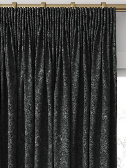 William Morris At Home Marigold Velvet Made to Measure Curtains or Roman Blind, Charcoal - view 2, Charcoal