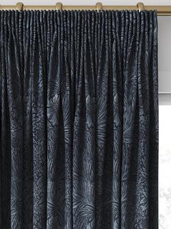 William Morris At Home Marigold Velvet Made to Measure Curtains or Roman Blind, Indigo - view 2, Indigo