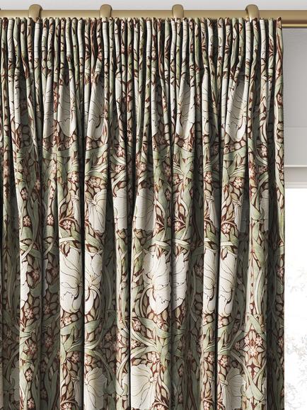 William Morris At Home Pimpernel Made to Measure Curtains or Roman Blind, Brick - view 2, Brick