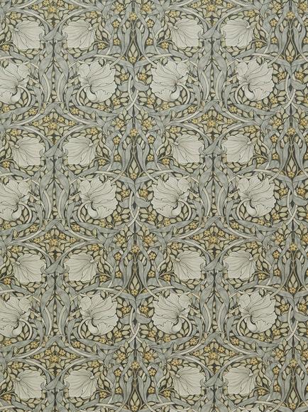 William Morris At Home Pimpernel Velvet Made to Measure Curtains or Roman Blind, Flint, Flint