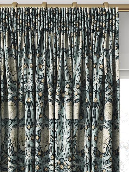 William Morris At Home Pimpernel Velvet Made to Measure Curtains or Roman Blind, Indigo - view 2, Indigo