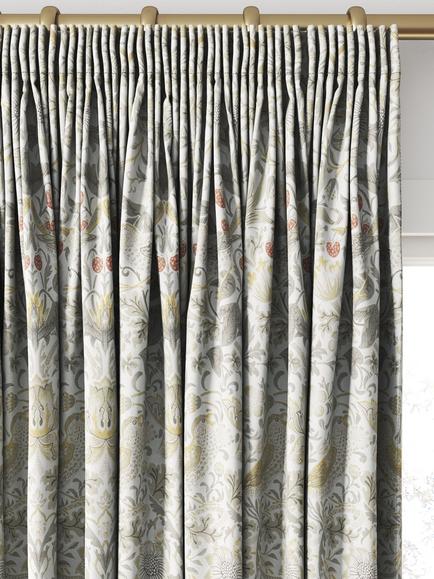 William Morris At Home Strawberry Thief Made to Measure Curtains or Roman Blind, Ochre - view 2, Ochre