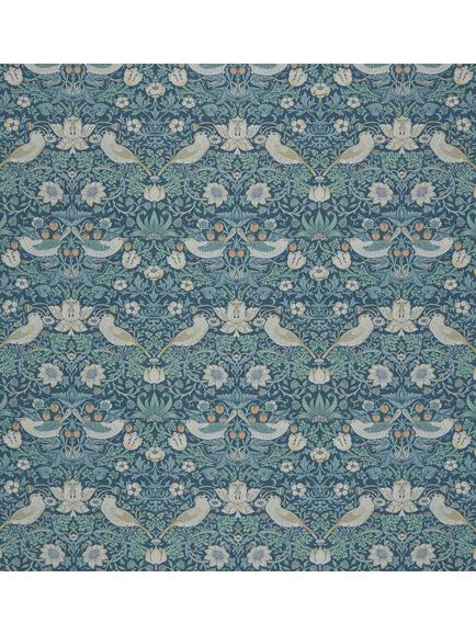 William Morris At Home Strawberry Thief Made to Measure Curtains or Roman Blind, Woad, Woad