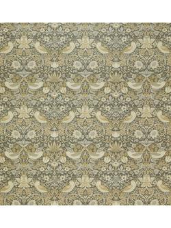 William Morris At Home Strawberry Thief Velvet Made to Measure Curtains or Roman Blind, Flint, Flint