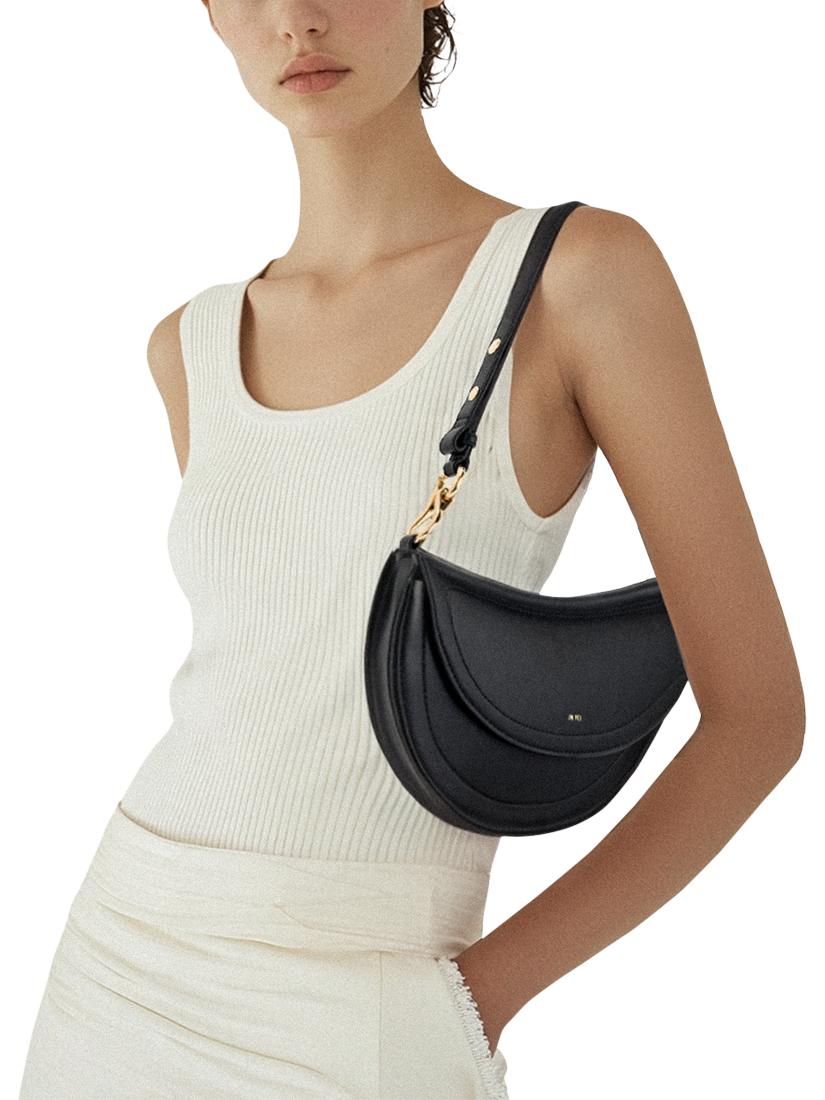 Product image 6 of 6, which shows JW PEI Ashlie Vegan Leather Crossbody Bag, Black