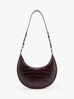 JW PEI Carly Vegan Leather Saddle Bag, Brown Croc