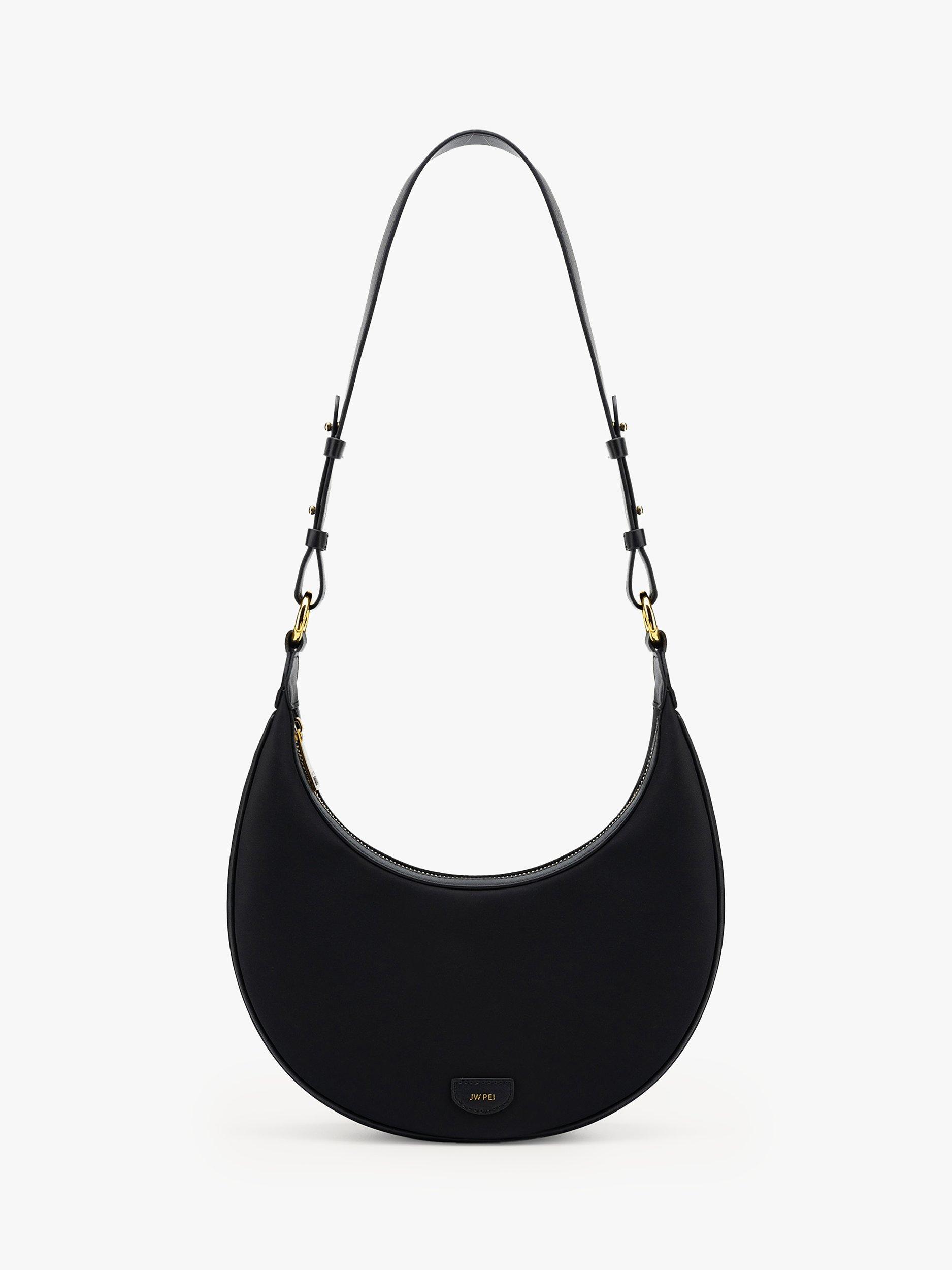 JW PEI Carly Vegan Leather Saddle Bag Black Croc