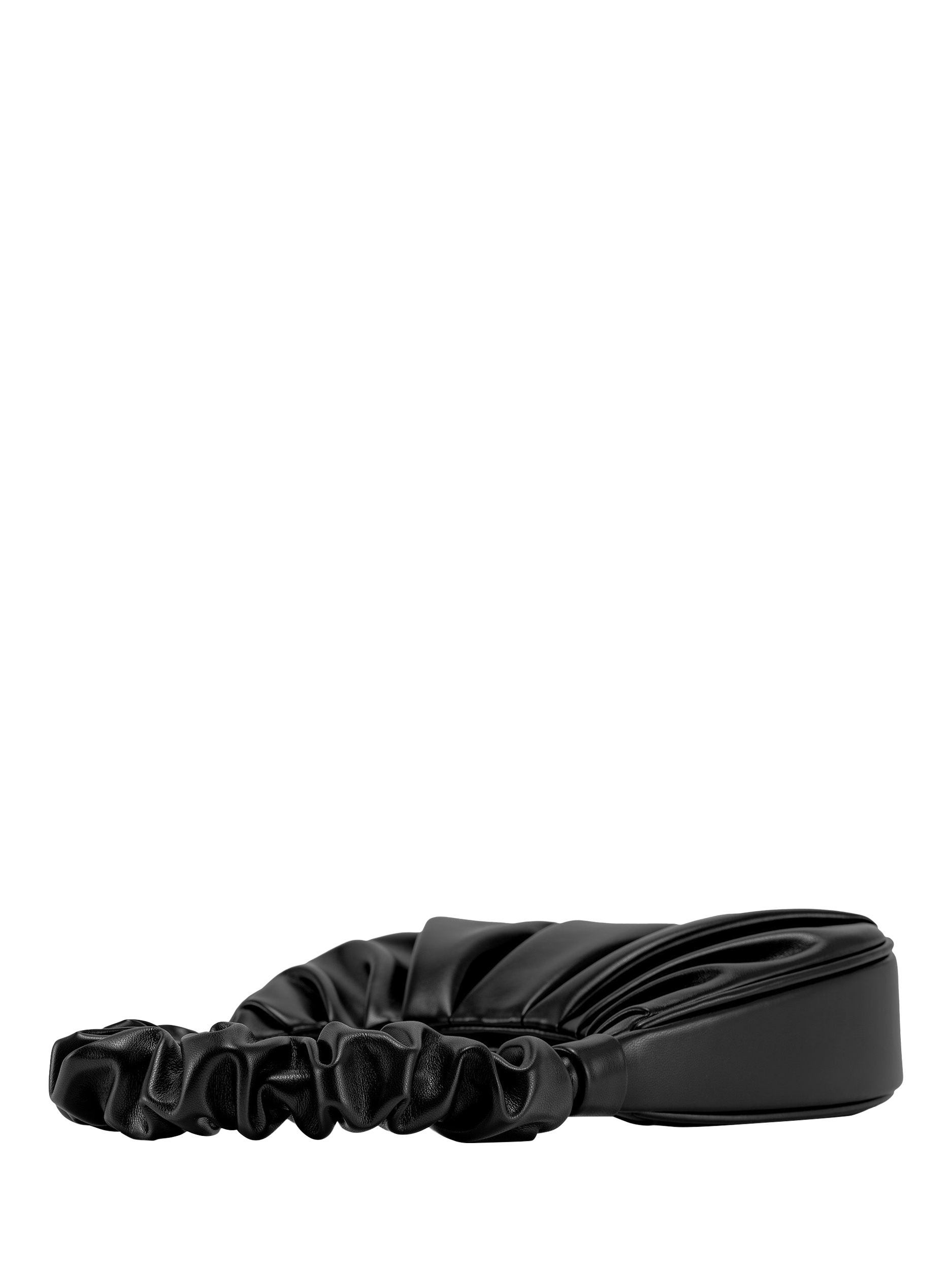 Product image 3 of 5, which shows JW PEI Gabbi Vegan Leather Ruched Hobo Bag, Black