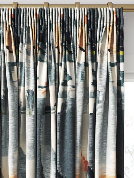 Harlequin Perspective Made to Measure Curtains or Roman Blind, Slate/Sedona - view 2, Slate/Sedona