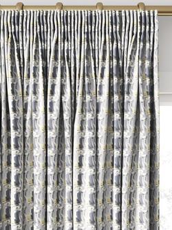 Harlequin Perspective Made to Measure Curtains or Roman Blind, Charcoal/Gold - view 2, Charcoal/Gold