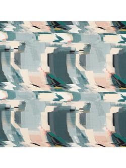 Harlequin Perspective Made to Measure Curtains or Roman Blind, Emerald/Peony, Emerald/Peony