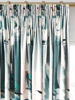 Harlequin Perspective Made to Measure Curtains or Roman Blind, Emerald/Peony - view 2, Emerald/Peony