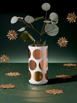 kate spade new york Spotted Porcelain Vase, White/Gold - view 2, White/Gold