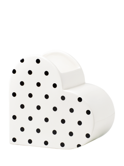 kate spade new york Polka Dot Heart Porcelain Vase, White - view 2, White