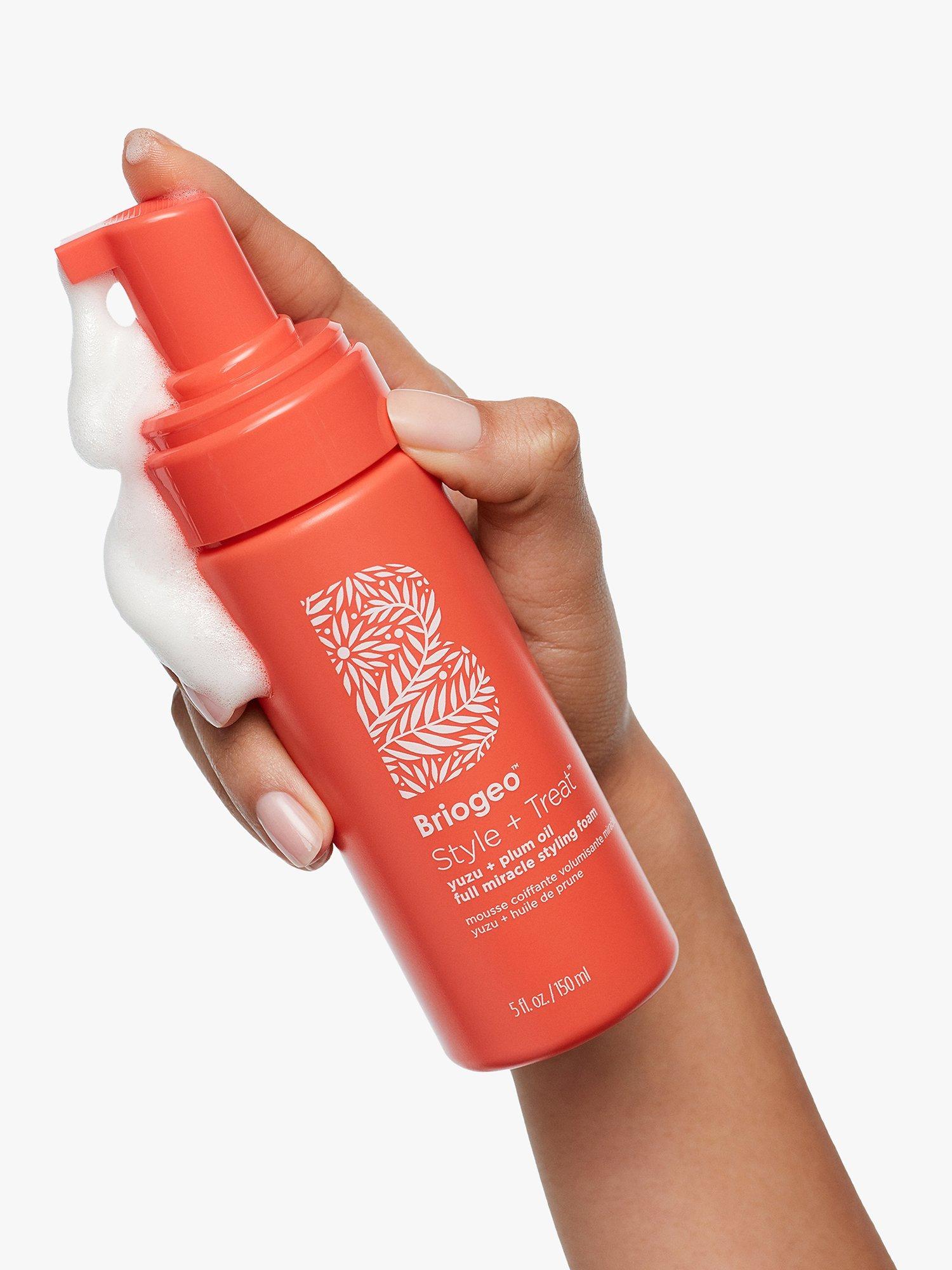 Product image 4 of 11, which shows Briogeo Style Treat Yuzu Plum Oil Full Miracle Styling Foam, 150ml