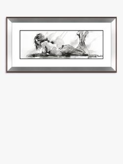 John Lewis Joanne Boon Thomas 'Laying Down Lady' Framed Print & Mount, 55.5 x 110.5cm, Black/White, Black, White, Grey