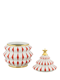Alessi Christmas Cookie Jar Porcelain Ornament, White/Red - view 2, White & Red