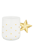 Alessi Christmas Star Porcelain Mug, 370ml, White/Gold