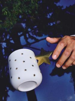 Alessi Christmas Star Porcelain Mug, 370ml, White/Gold - view 2, White & Gold