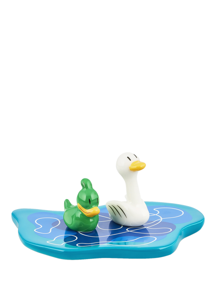 Alessi Christmas Pond & Ducks Porcelain Figurine, Multi-colour