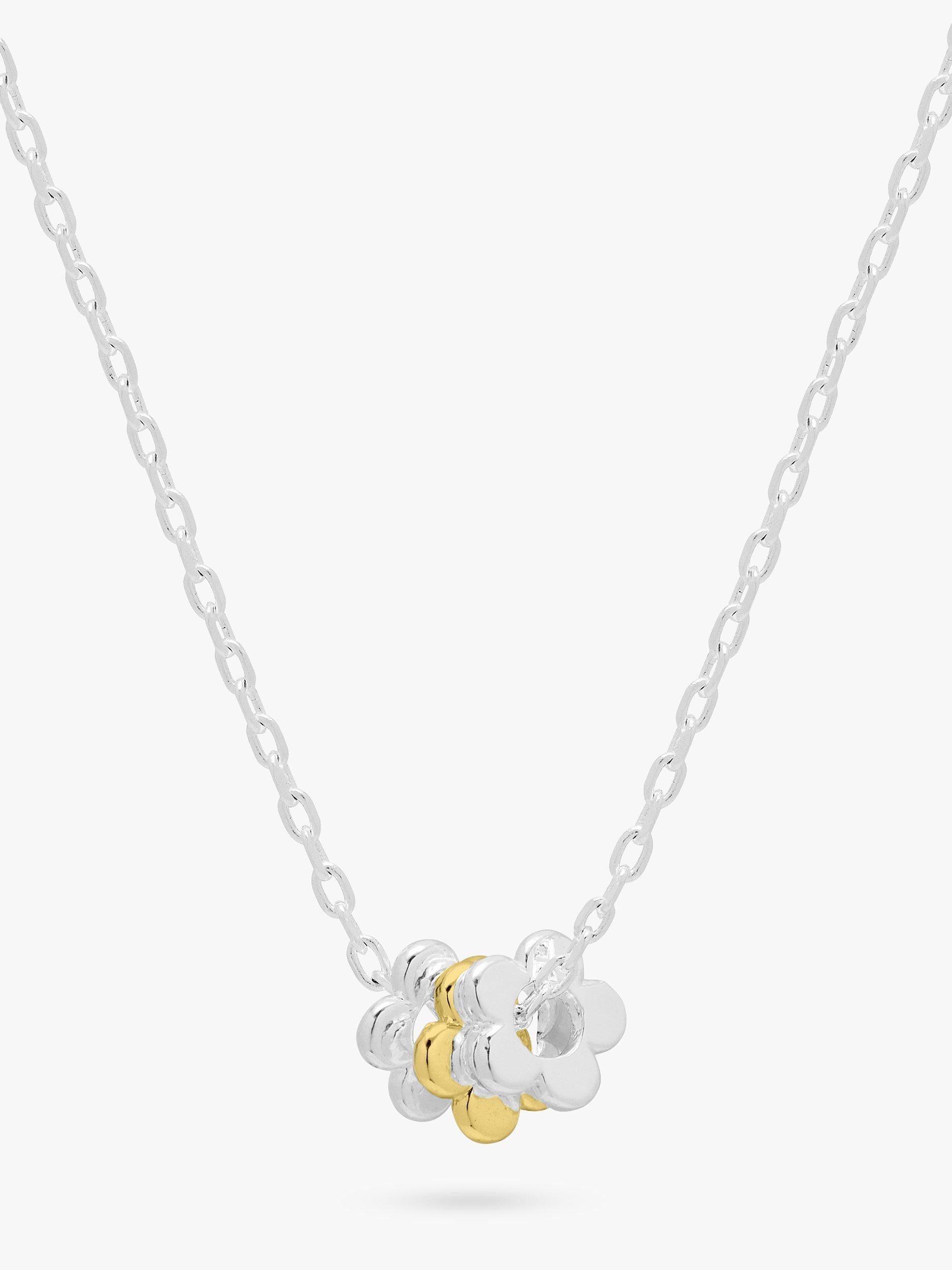 Product image 2 of 4, which shows Estella Bartlett Triple Flower Pendant Necklace, Silver