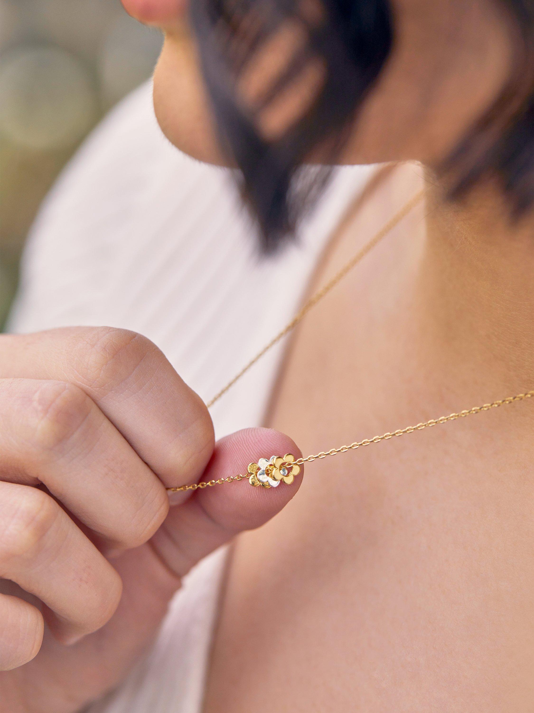 Product image 3 of 4, which shows Estella Bartlett Triple Flower Pendant Necklace, Silver
