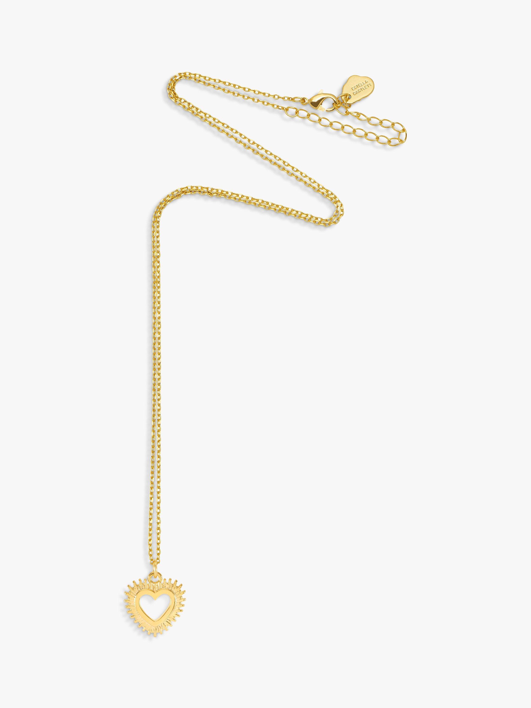Product image 1 of 4, which shows Estella Bartlett Heart Burst Pendant Necklace, Gold