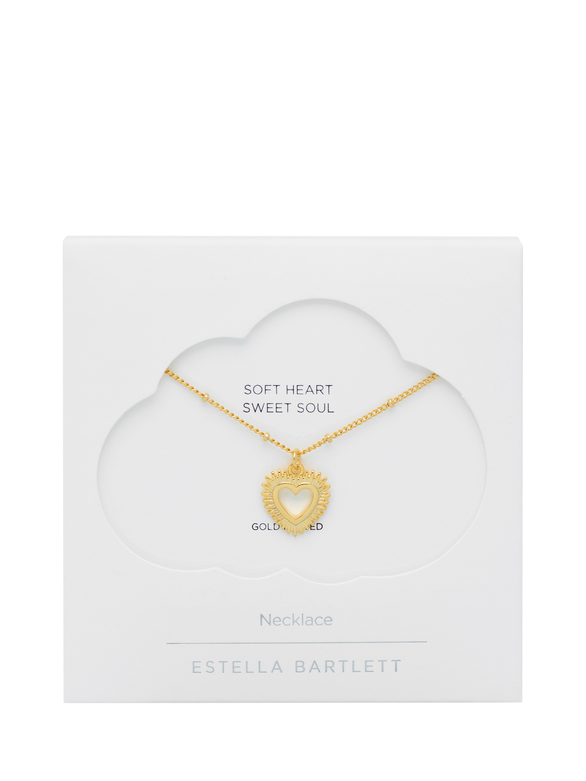 Product image 4 of 4, which shows Estella Bartlett Heart Burst Pendant Necklace, Gold