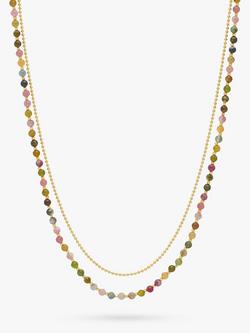 Estella Bartlett Tourmaline Double Strand Layered Necklace, Gold, Gold