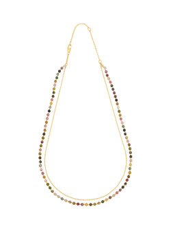 Estella Bartlett Tourmaline Double Strand Layered Necklace, Gold - view 2, Gold