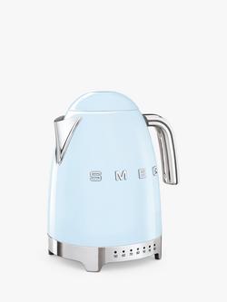 Smeg KLF04 Temperature Controlled Kettle, 1.7L - view 2, Pastel Blue