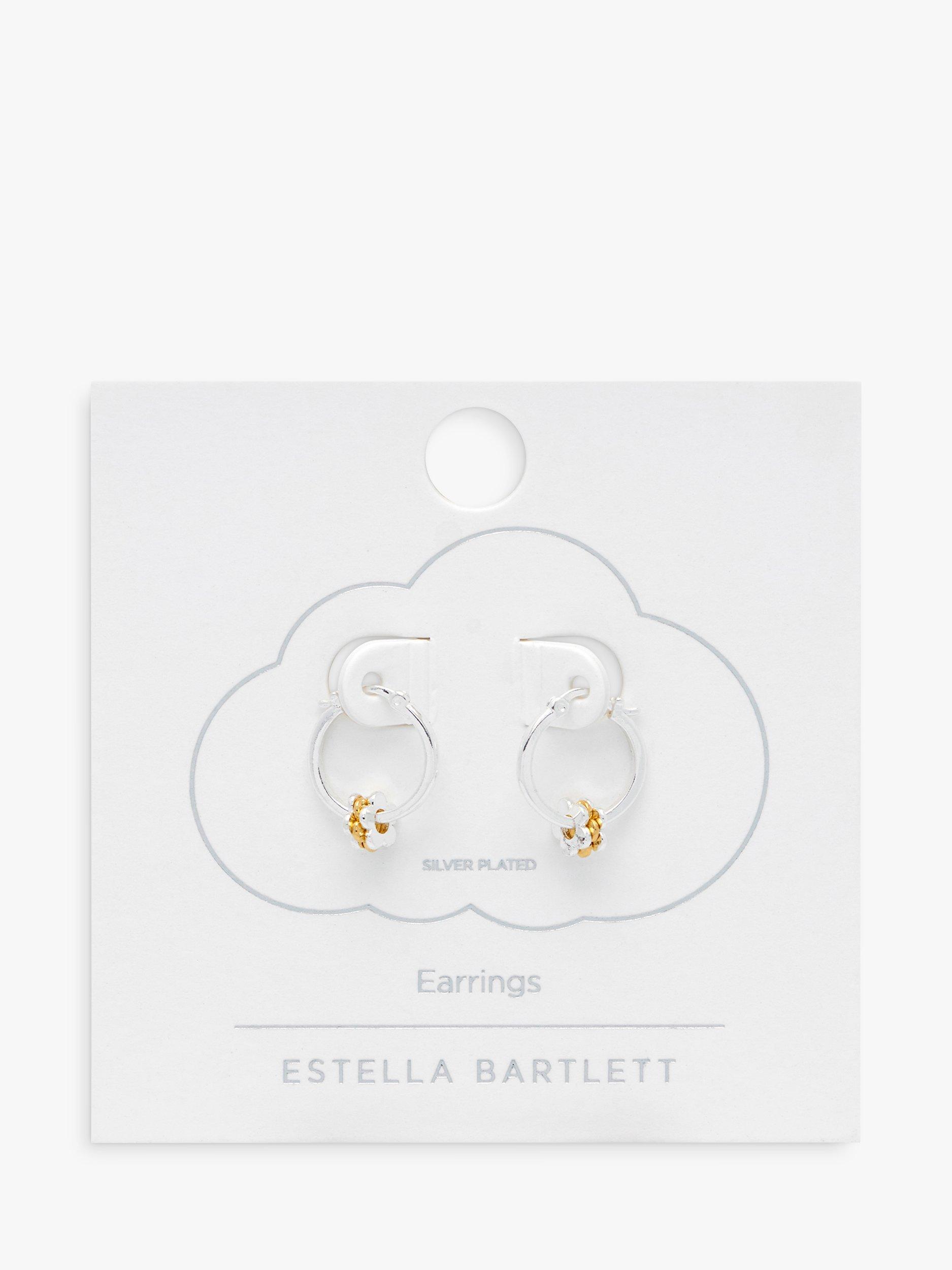 Product image 3 of 4, which shows Estella Bartlett Multi Flower Hoop Earrings, Silver