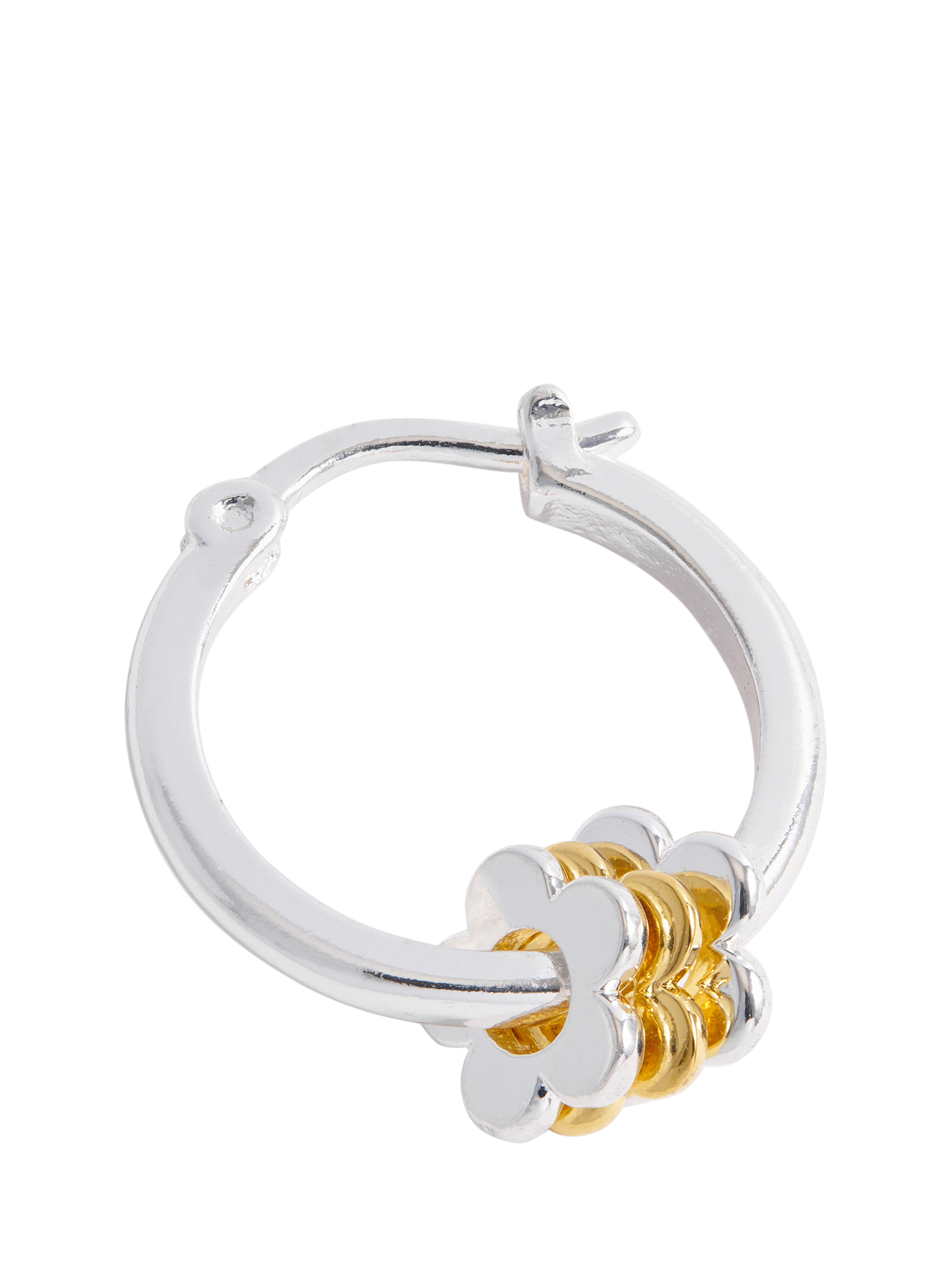 Product image 4 of 4, which shows Estella Bartlett Multi Flower Hoop Earrings, Silver