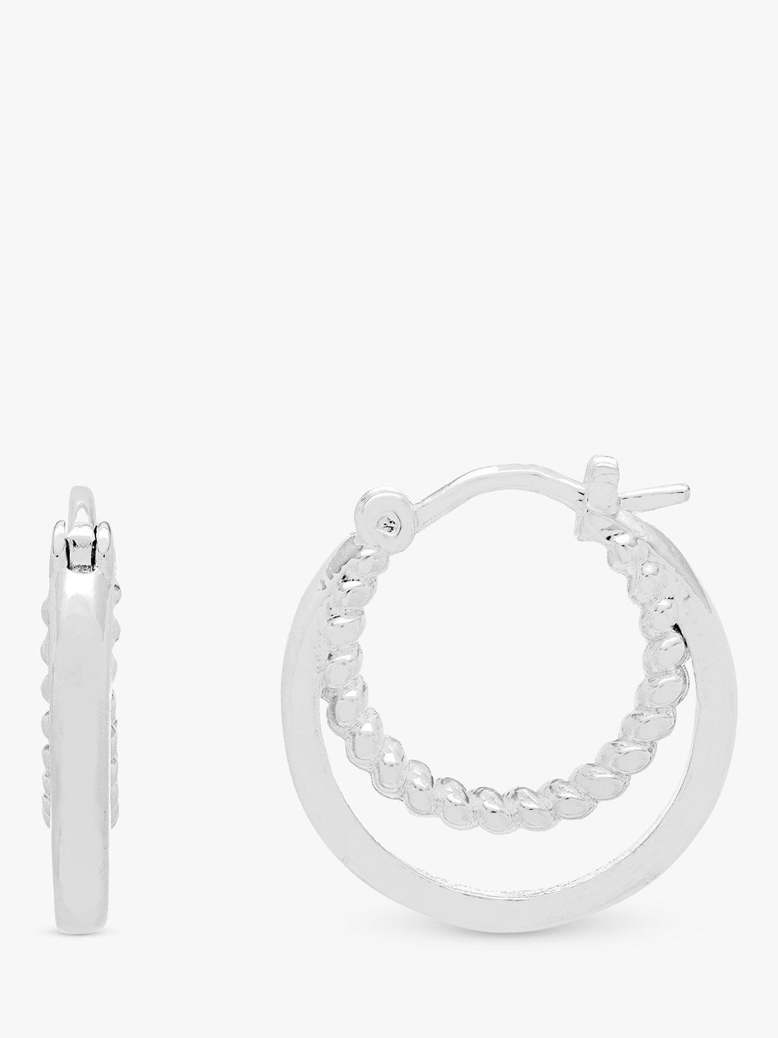 Product image 1 of 3, which shows Estella Bartlett Double Twisted Hoop Earrings, Silver