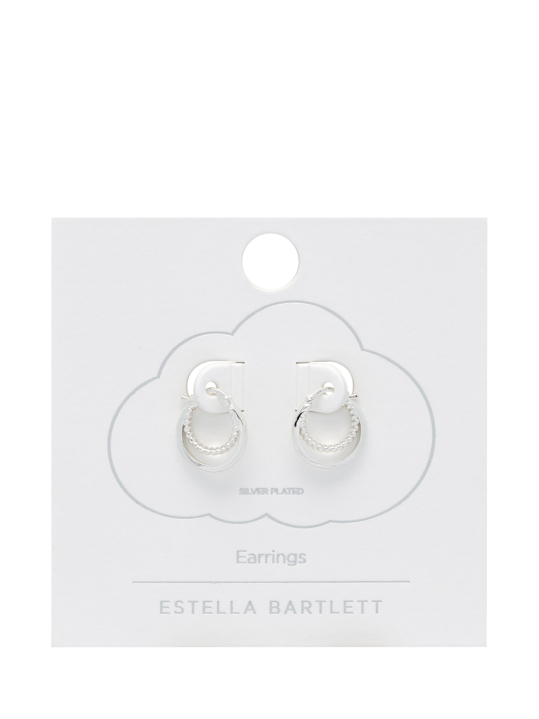 Product image 3 of 3, which shows Estella Bartlett Double Twisted Hoop Earrings, Silver