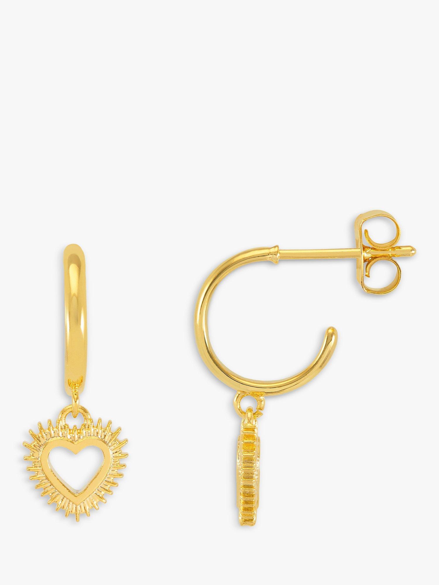 Product image 1 of 2, which shows Estella Bartlett Heart Burst Drop Earrings, Gold