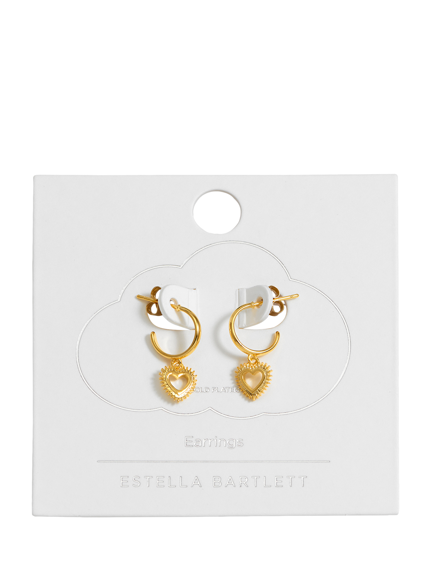 Product image 2 of 2, which shows Estella Bartlett Heart Burst Drop Earrings, Gold